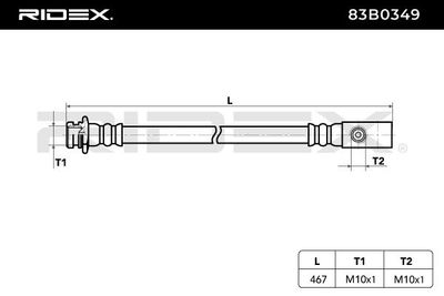 спирачен маркуч RIDEX 83B0349