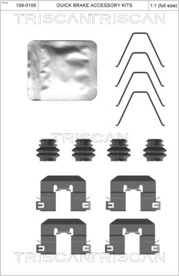 Комплектующие, колодки дискового тормоза TRISCAN 8105 431654 для KIA PICANTO