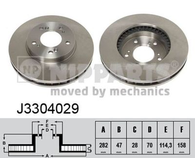 Тормозной диск NIPPARTS J3304029 для HONDA NSX