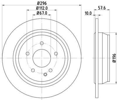 Тормозной диск HELLA 8DD 355 110-091 для MERCEDES-BENZ VIANO