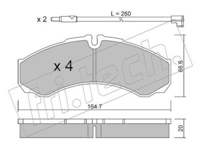 Sada brzdových destiček, kotoučová brzda fri.tech. 221.7W