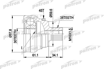PATRON PCV1140 ШРУС  для AUDI A6 (Ауди А6)