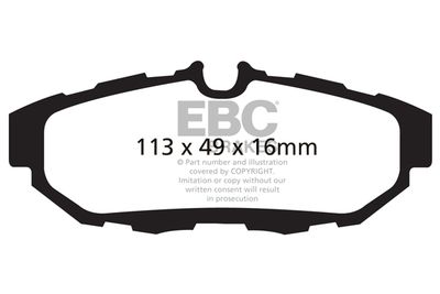 Plaquettes de frein EBC Brakes — 113mm, 49mm