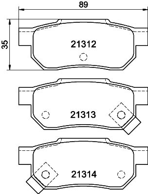 Комплект тормозных колодок, дисковый тормоз HELLA 8DB 355 026-901 для HONDA CONCERTO