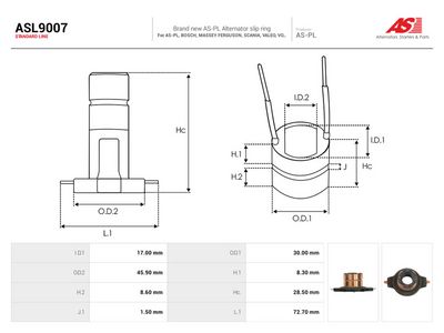 Släpring, generator AS-PL ASL9007