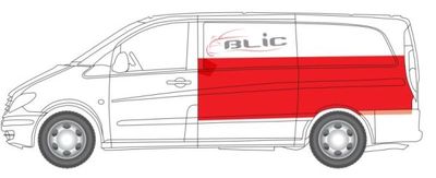 Fender reparatieset Achter Links (bovenste deel) past: MERCEDES VITO / VIANO W639 09.03-10.10
