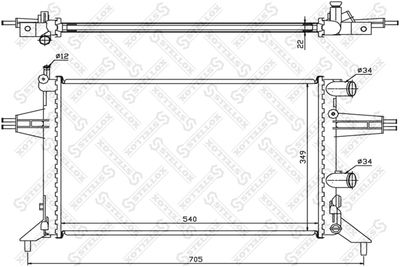Радиатор, охлаждение двигателя STELLOX 10-25998-SX для OPEL ASTRA