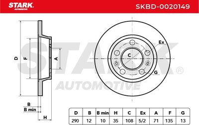 спирачен диск STARK SKBD-0020149