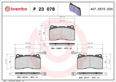 SET PLACUTE FRANA FRANA DISC BREMBO P23078X