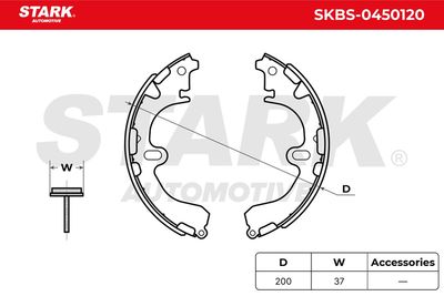 комплект спирачна челюст STARK SKBS-0450120