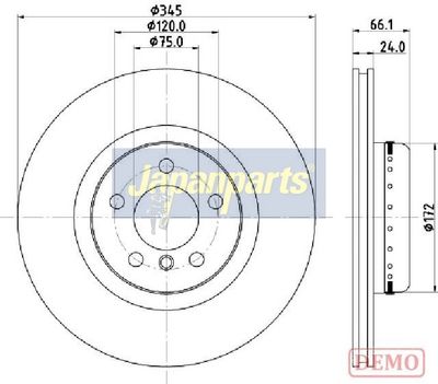 спирачен диск JAPANPARTS DP-0104C