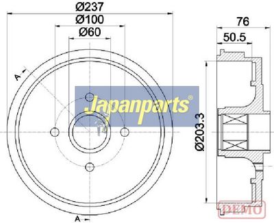 JAPANPARTS Stabdžių būgnas