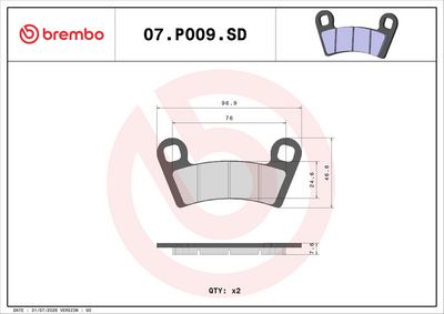 Set placute frana BREMBO 07PO09SD