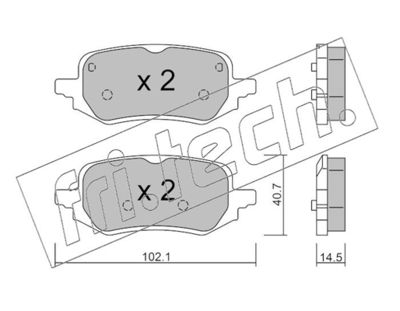 Комплект тормозных колодок, дисковый тормоз fri.tech. 1248.0 для FORD PUMA