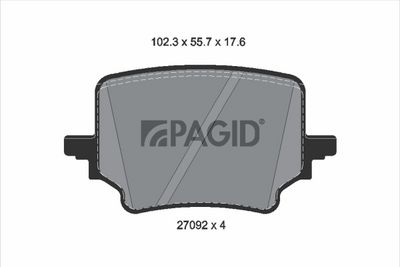 комплект спирачно феродо, дискови спирачки PAGID T4627N