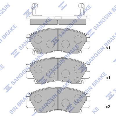 Комплект тормозных колодок, дисковый тормоз Hi-Q SP1046-F для MITSUBISHI SAPPORO