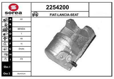 Тормозной суппорт EAI 2254200 для FIAT 125