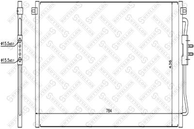 Конденсатор, кондиционер STELLOX 10-45375-SX для CHRYSLER VOYAGER