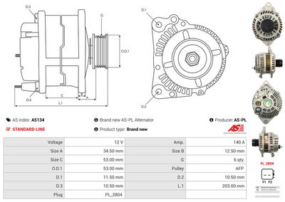 GENERATOR / ALTERNATOR AS-PL A5134 4