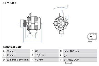 Generator BOSCH 0.986.080.500