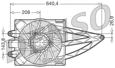 Вентилятор, охлаждение двигателя DENSO DER09019 для FIAT PANDA