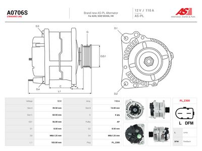Generator AS-PL A0706S