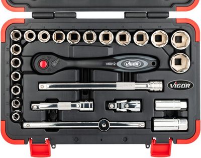 Vigor V2460N Sada nástrčných klíčů 25 ks 1/2"