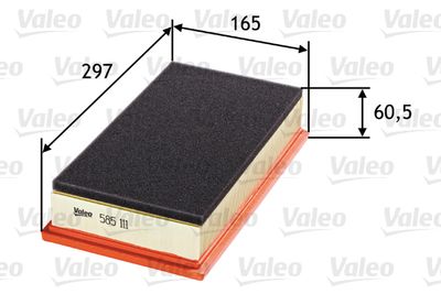 VALEO 585111 Воздушный фильтр  для ALFA ROMEO 147 (Альфа-ромео 147)