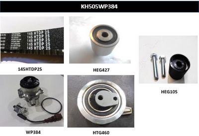Vodní pumpa + sada ozubeného řemene HUTCHINSON KH505WP384