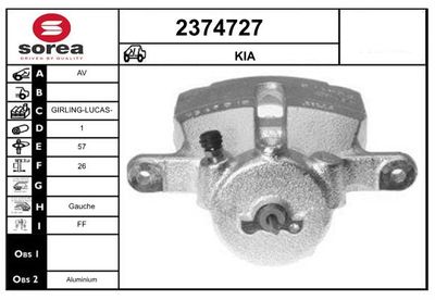 EAI 2374727 Тормозной суппорт  для KIA VENGA (Киа Венга)