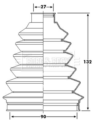 Пыльник, приводной вал BORG & BECK BCB6235 для CHRYSLER VOYAGER