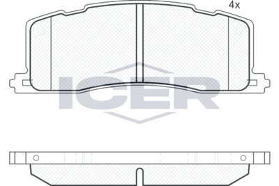 ICER 181817 Тормозные колодки и сигнализаторы для TOYOTA PREVIA I (_R1_, _R2_) 2.4 4WD (TCR21_, TCR20_)