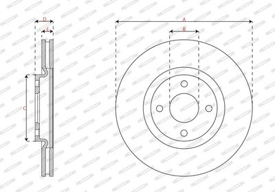 BREMSSCHEIBE FERODO DDF3043C 2