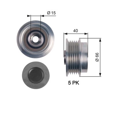 Alternator Freewheel Clutch GATES OAP7121