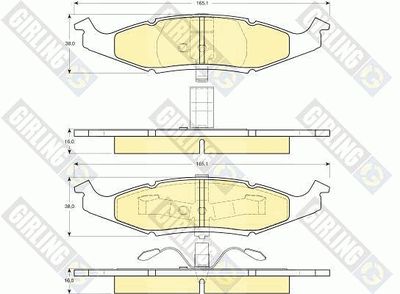 Комплект тормозных колодок, дисковый тормоз GIRLING 6140065 для CHRYSLER NEON