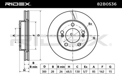 спирачен диск RIDEX 82B0536