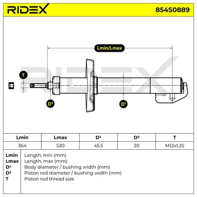амортисьор RIDEX 854S0889