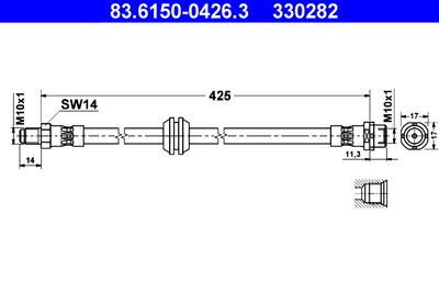 ATE 83.6150-0426.3 Тормозной шланг  для BMW Z3 (Бмв З3)