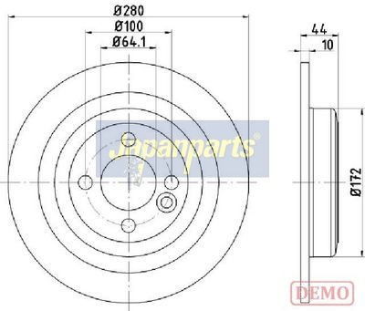 спирачен диск JAPANPARTS DP-0135C