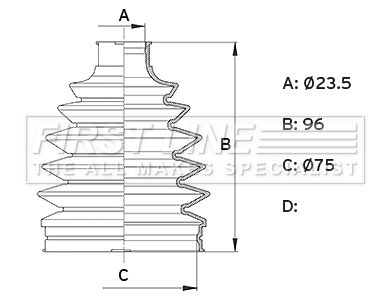 Bellow, drive shaft FIRST LINE FCB6415