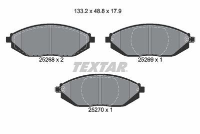 Комплект тормозных колодок, дисковый тормоз TEXTAR 2526801 для CHEVROLET SPARK