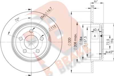 Тормозной диск R BRAKE 78RBD29198 для CHRYSLER 300C