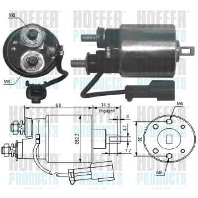 Тяговое реле, стартер HOFFER 46175 для NISSAN MAXIMA