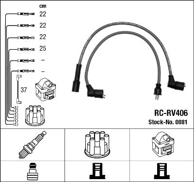 Комплект проводов зажигания NGK 0881 для LAND ROVER 88/109