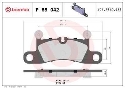 Brake Pad Set, disc brake P 65 042