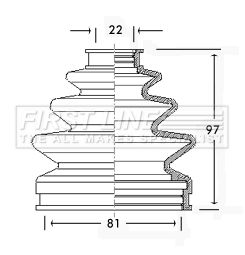 Bellow, drive shaft FIRST LINE FCB2341