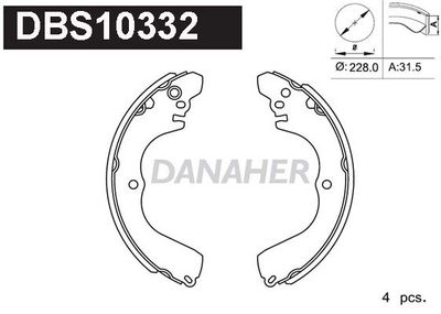 Комплект тормозных колодок DANAHER DBS10332 для MITSUBISHI 3000