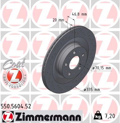 спирачен диск ZIMMERMANN 550.5604.52