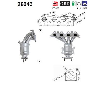 Катализатор AS 26043 для MITSUBISHI SPACE