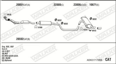 Изпускателна система WALKER ADK017172BB